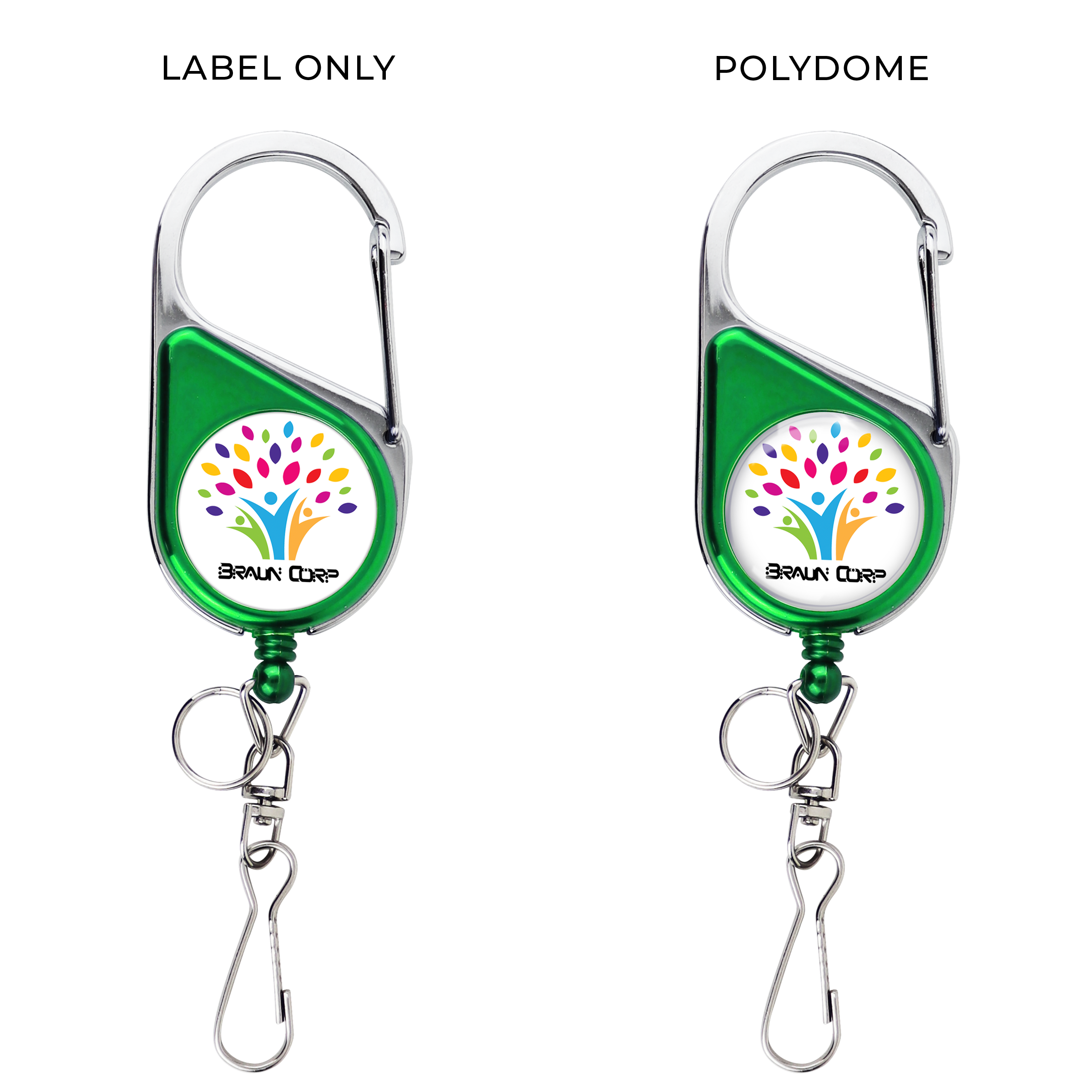 BH69 | Heavy-Duty Carabiner Badge Reel :: COLOR CHROME