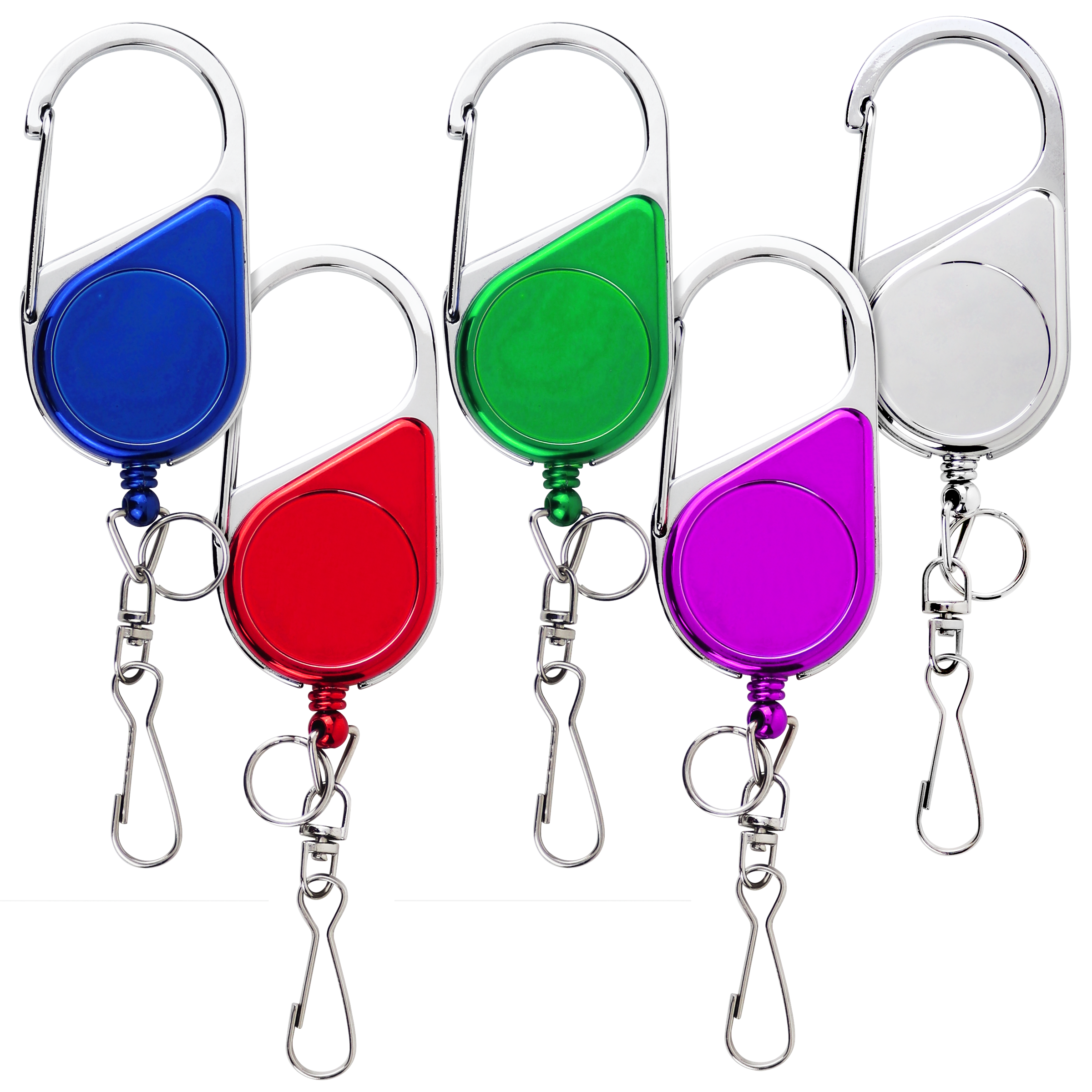 BH69 | Heavy-Duty Carabiner Badge Reel :: METALLIC