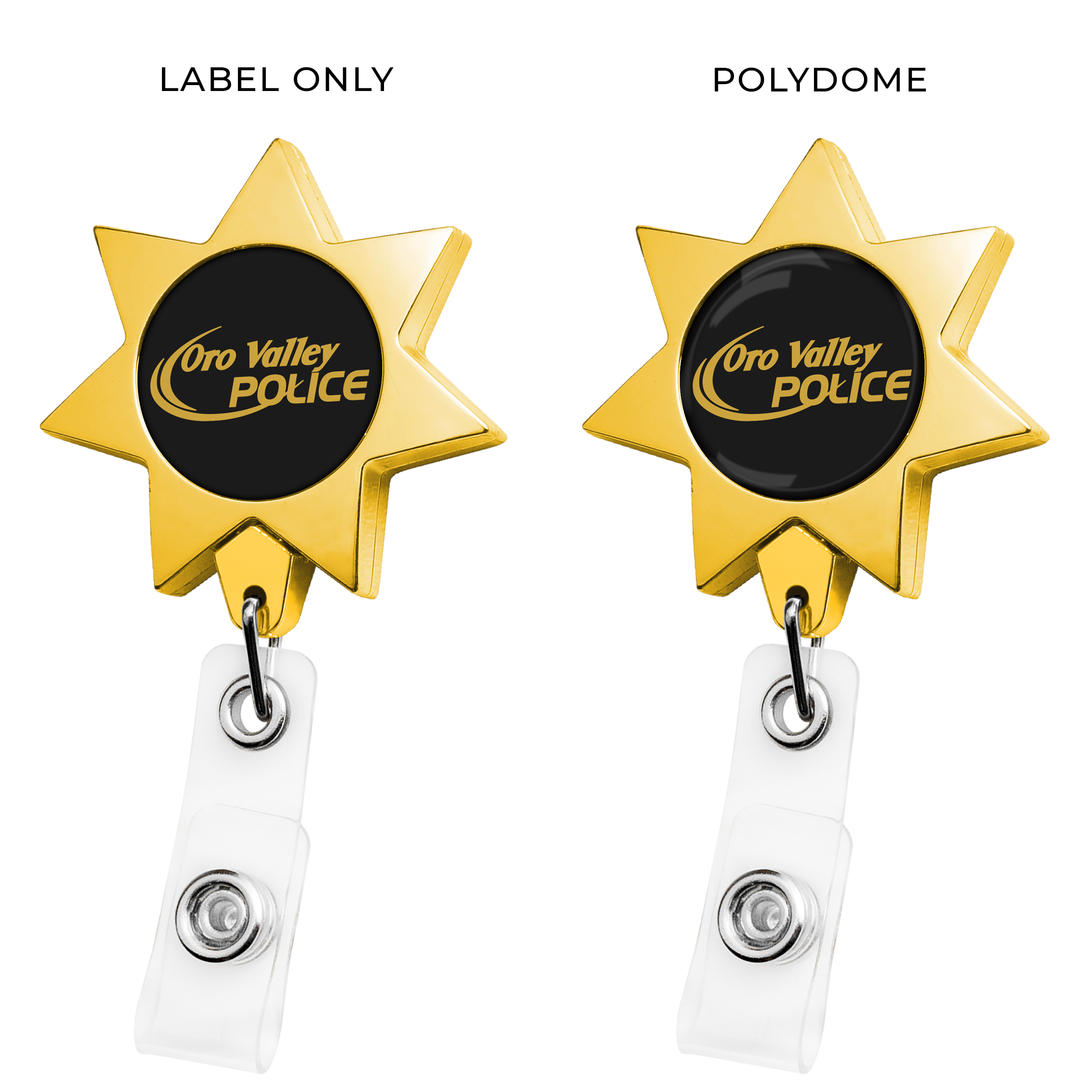 BH911 | 7-Point Star Badge Reel :: CHROME & GOLD