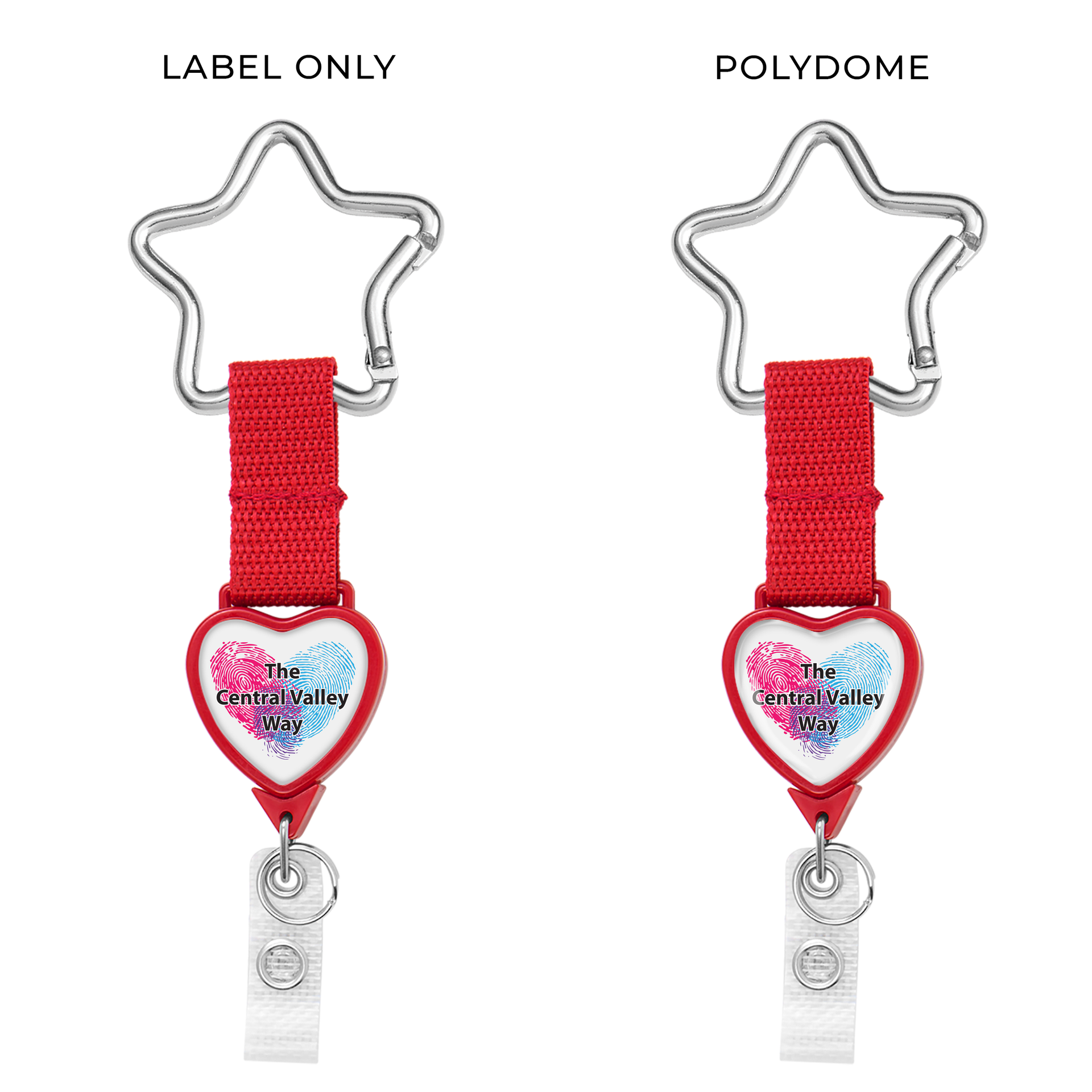 BadgeBeast Portachiavi Rotondo Cromato 'I Love My Caravan' - Doppia Faccia 25mm