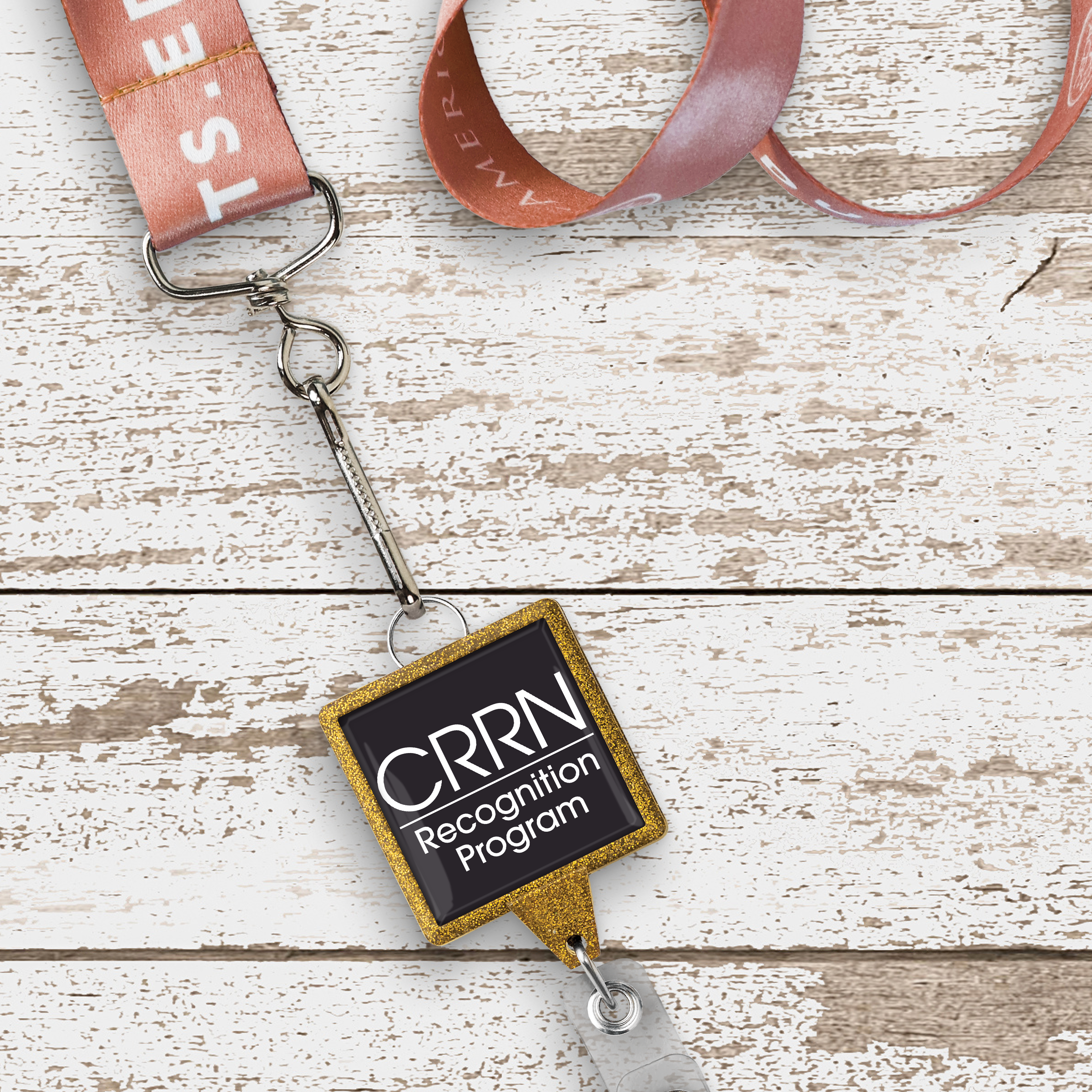 BHL55 | JUMBO Square Glitter Badge Reel with Lanyard Attachment
