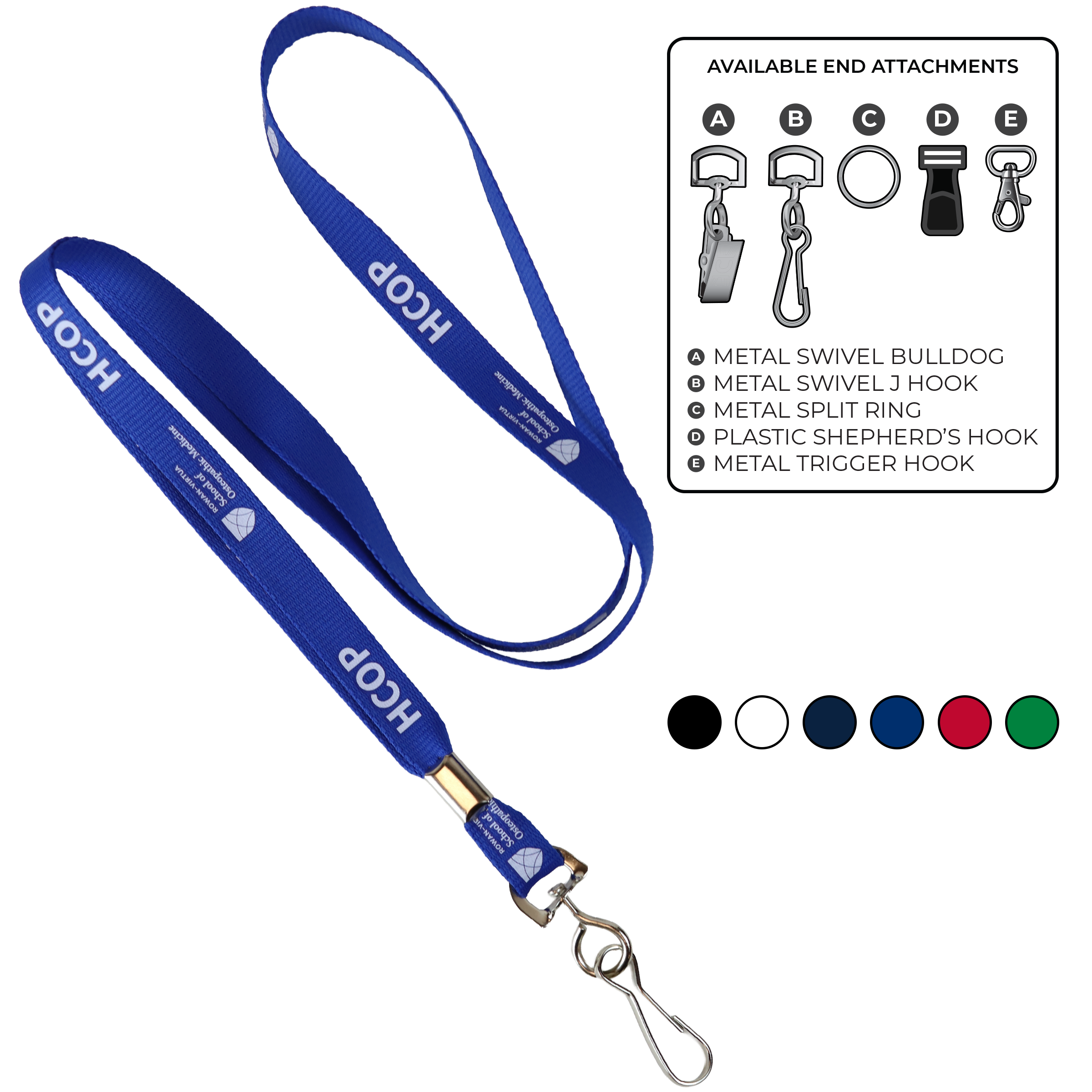 BHML3 | 3/8" Anti-Microbial Silkscreen Lanyards