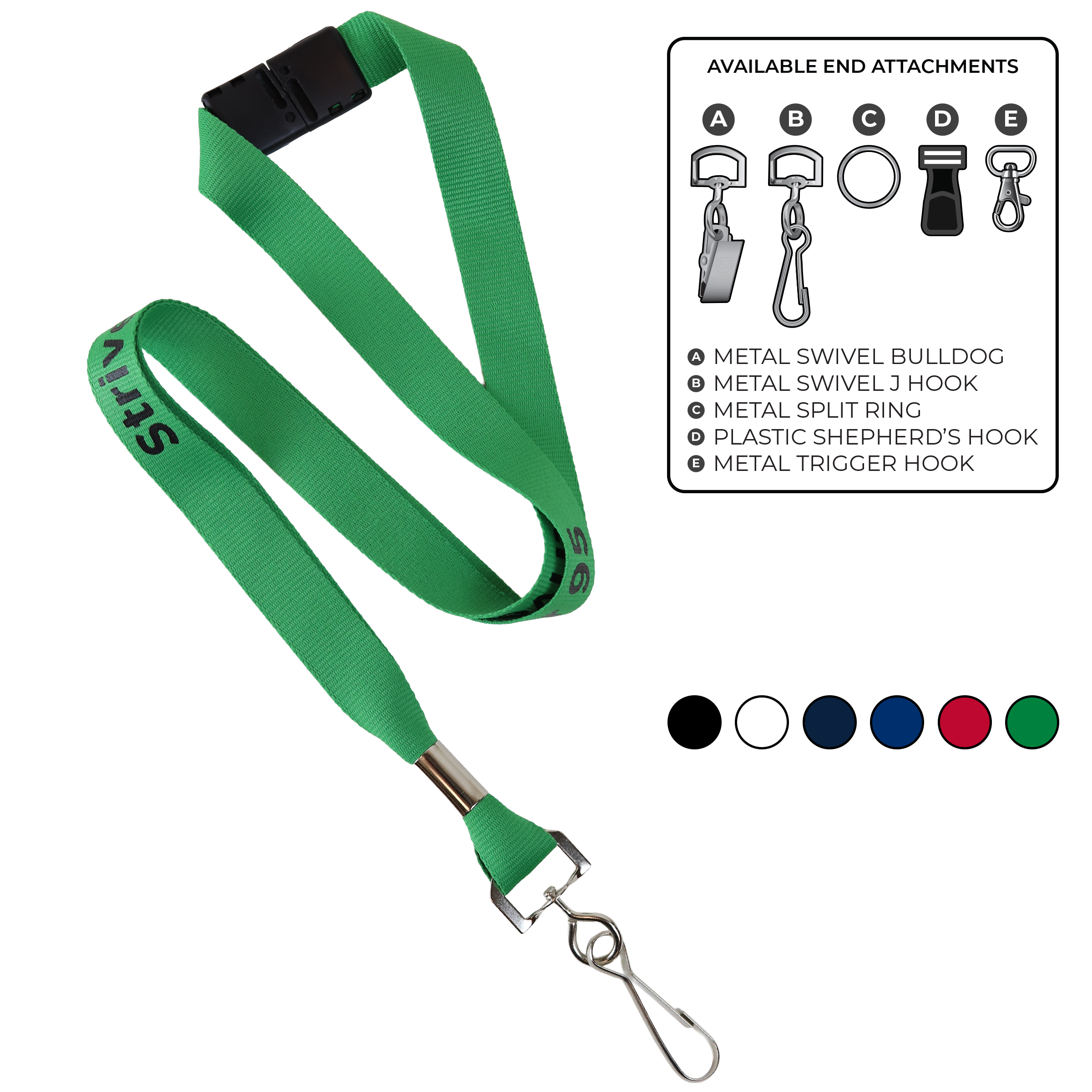 BHML5 | 5/8" Anti-Microbial Silkscreen Lanyards