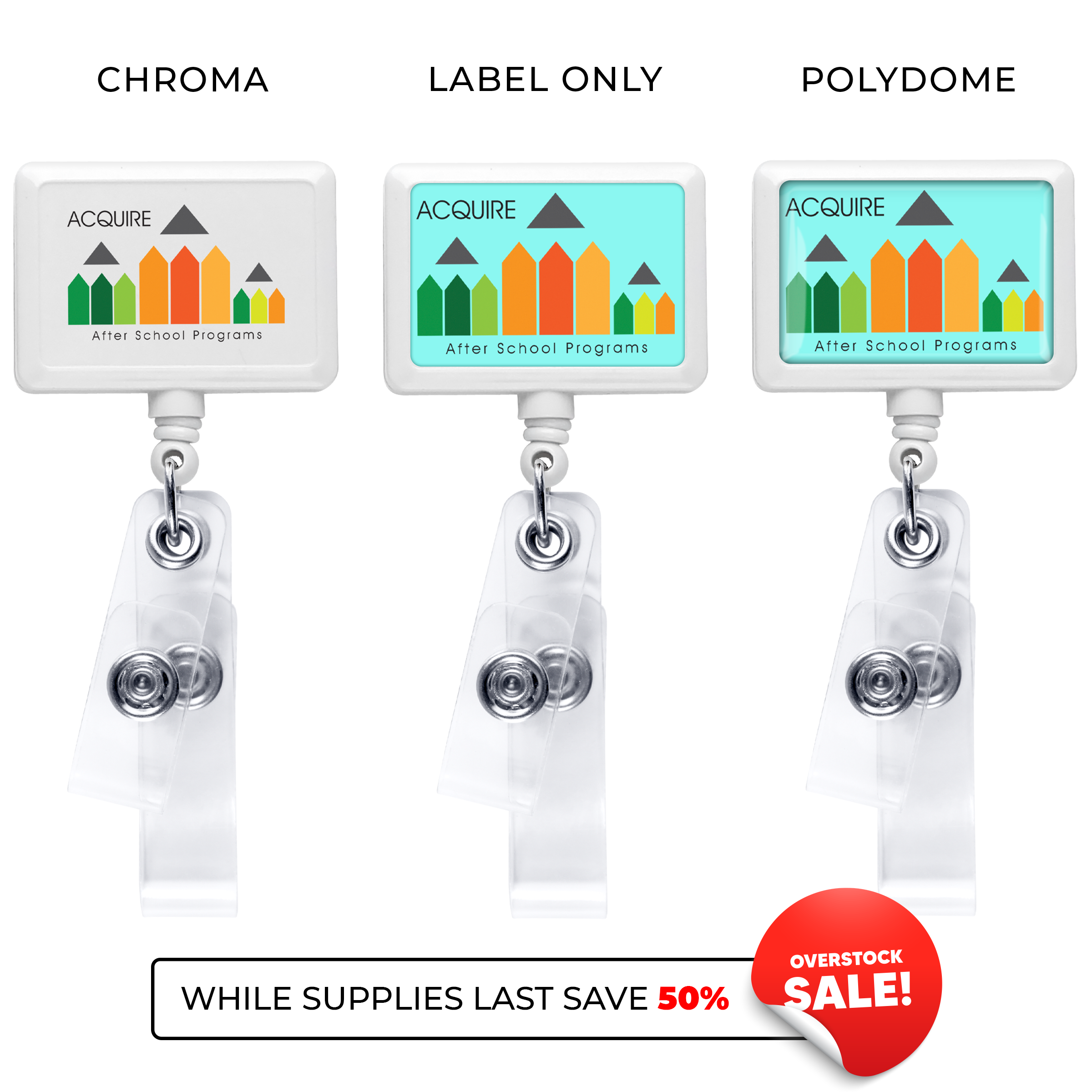 BHQ18 | JUMBO Anti-Microbial Rectangle 2-Strap Badge Reel