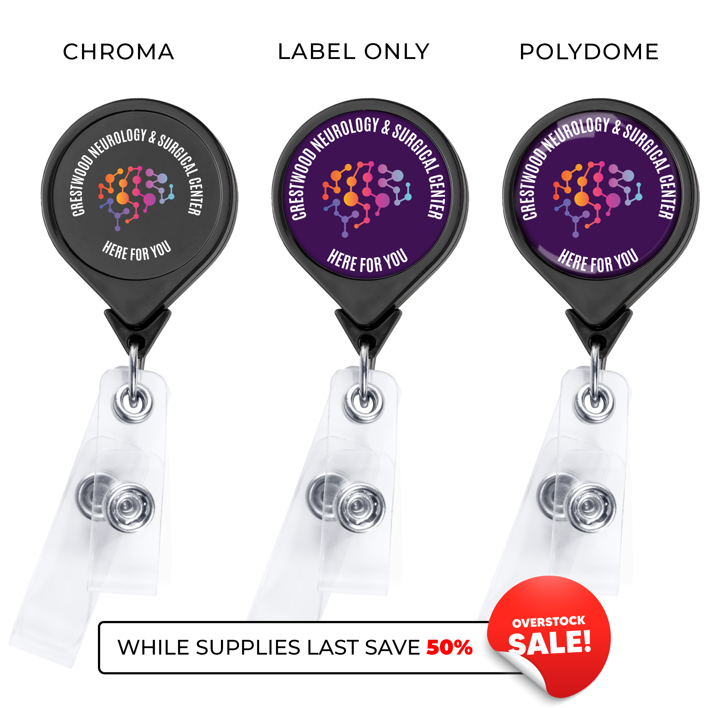 BHQ44 | JUMBO Anti-Microbial Round 2-Strap Badge Reel