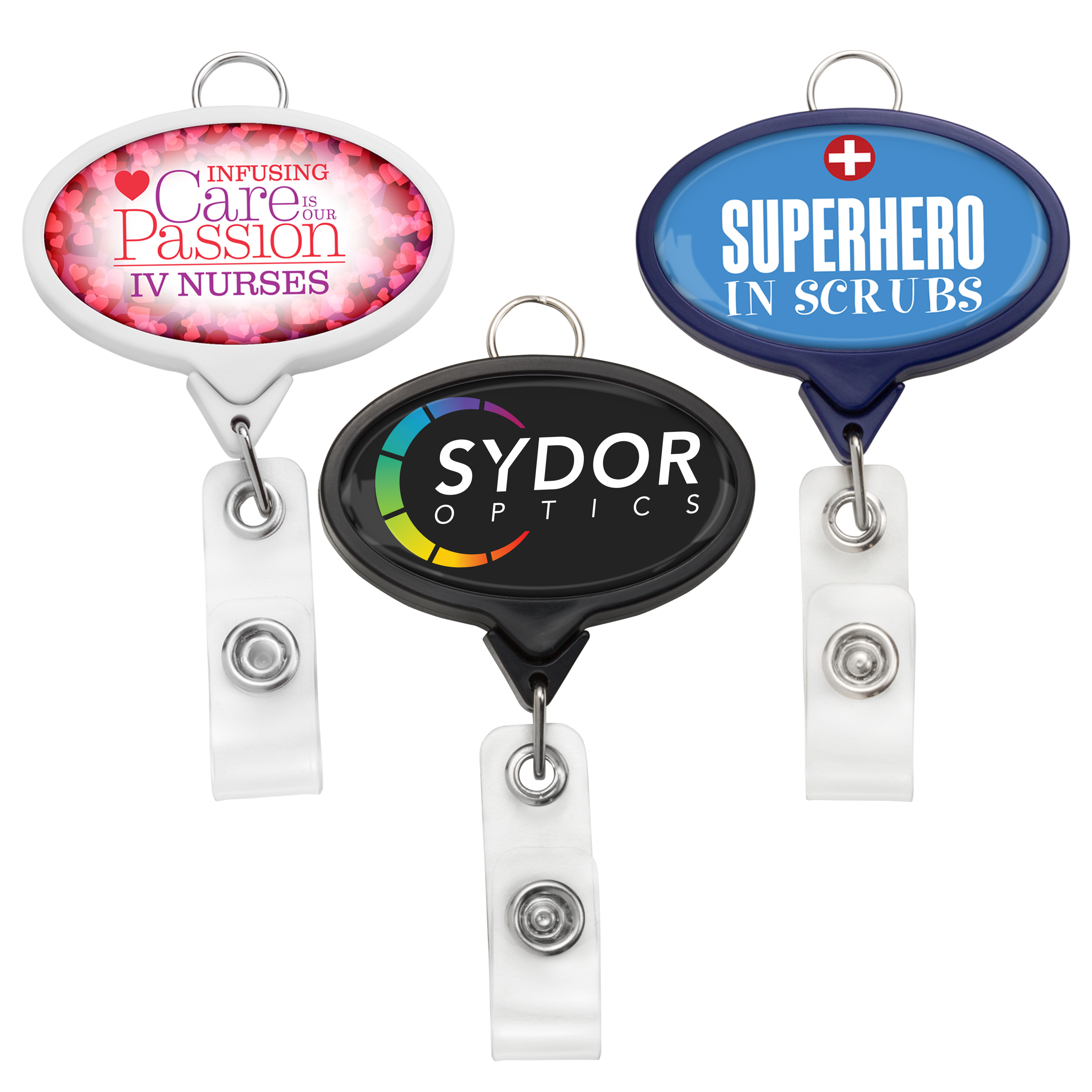 Loop Badges DEVARA | BHR66 | JUMBO Oval Retractable Badge Reel with Lanyard Attachment