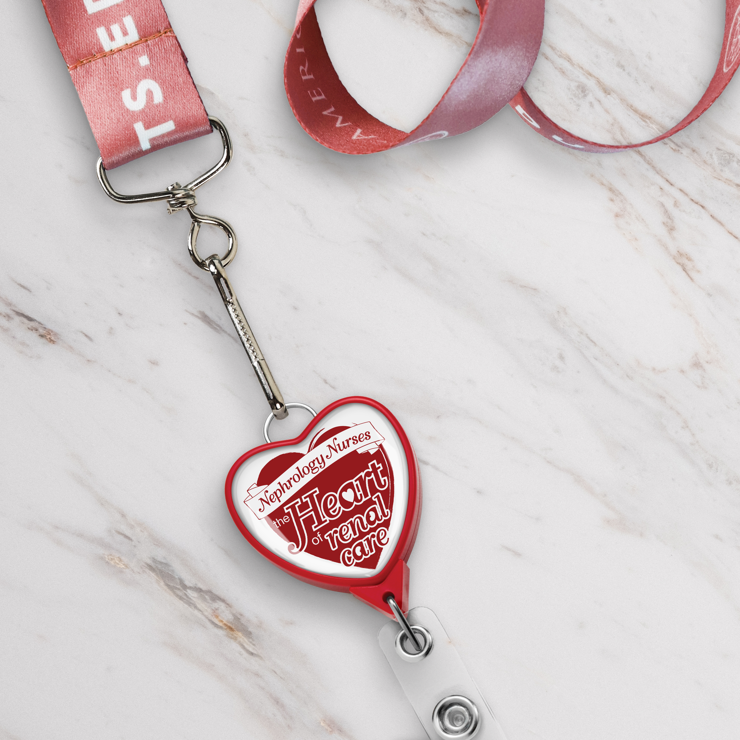 BHR85 | JUMBO Heart Badge Reel with Lanyard Attachment