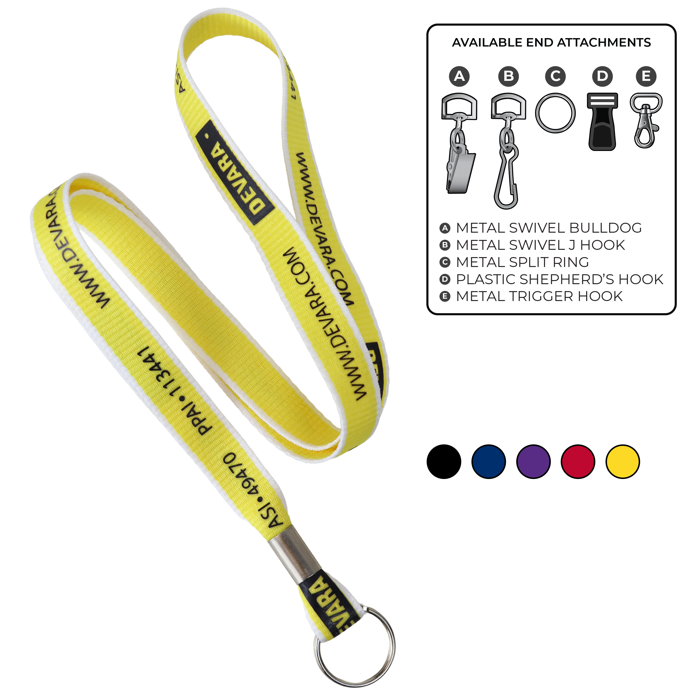 BHW013 | 3/4" White Border Silkscreen Lanyards