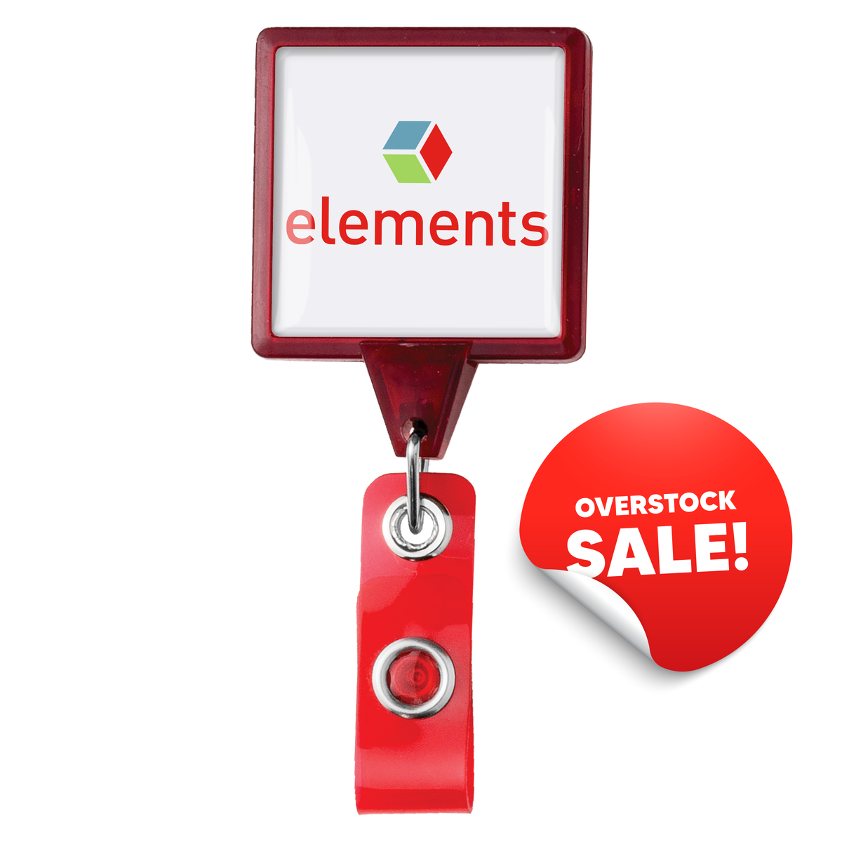 OVERSTOCK:: TBH55RD | JUMBO Translucent Square Badge Reel