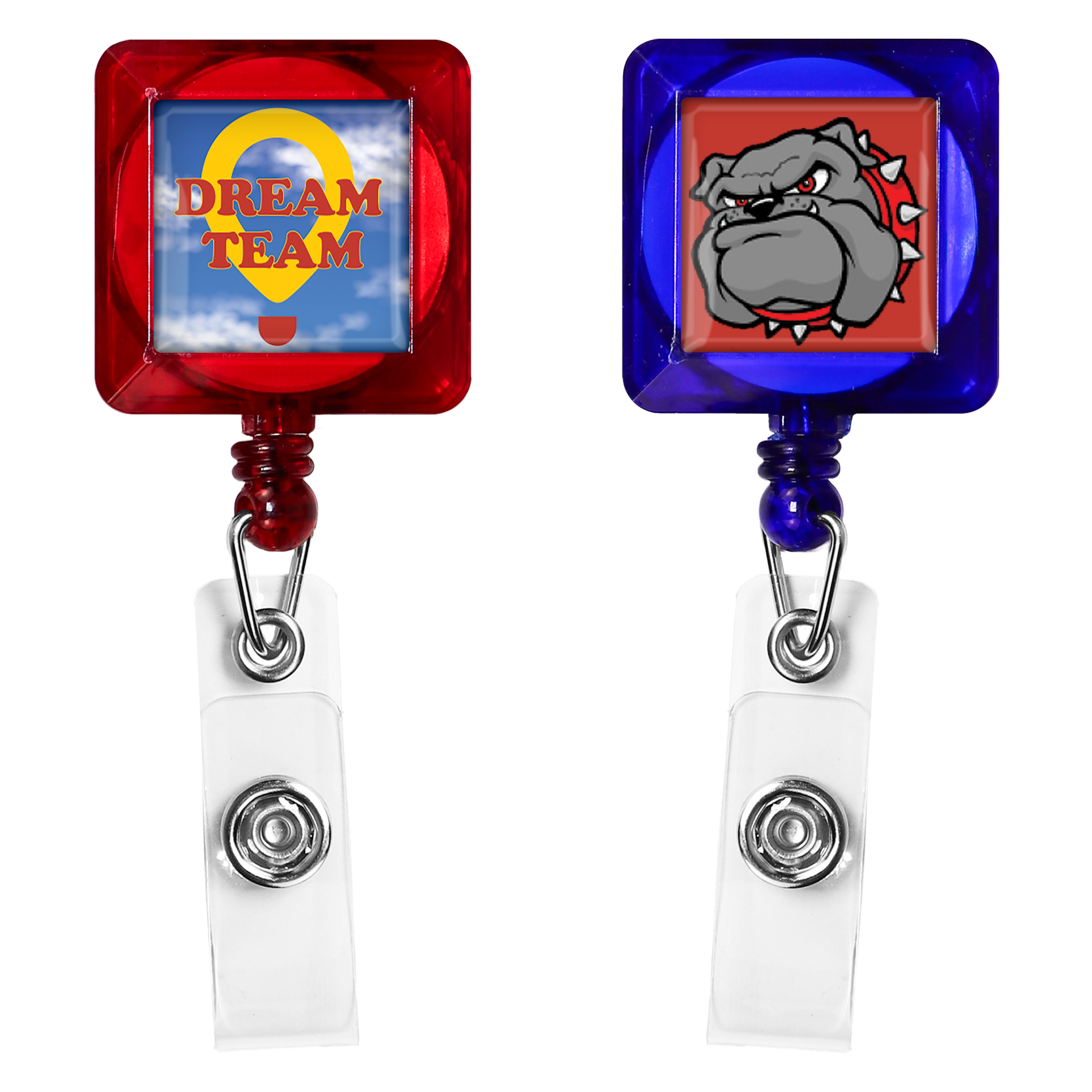 TBHS7 | GOOD Translucent Square Badge Reel