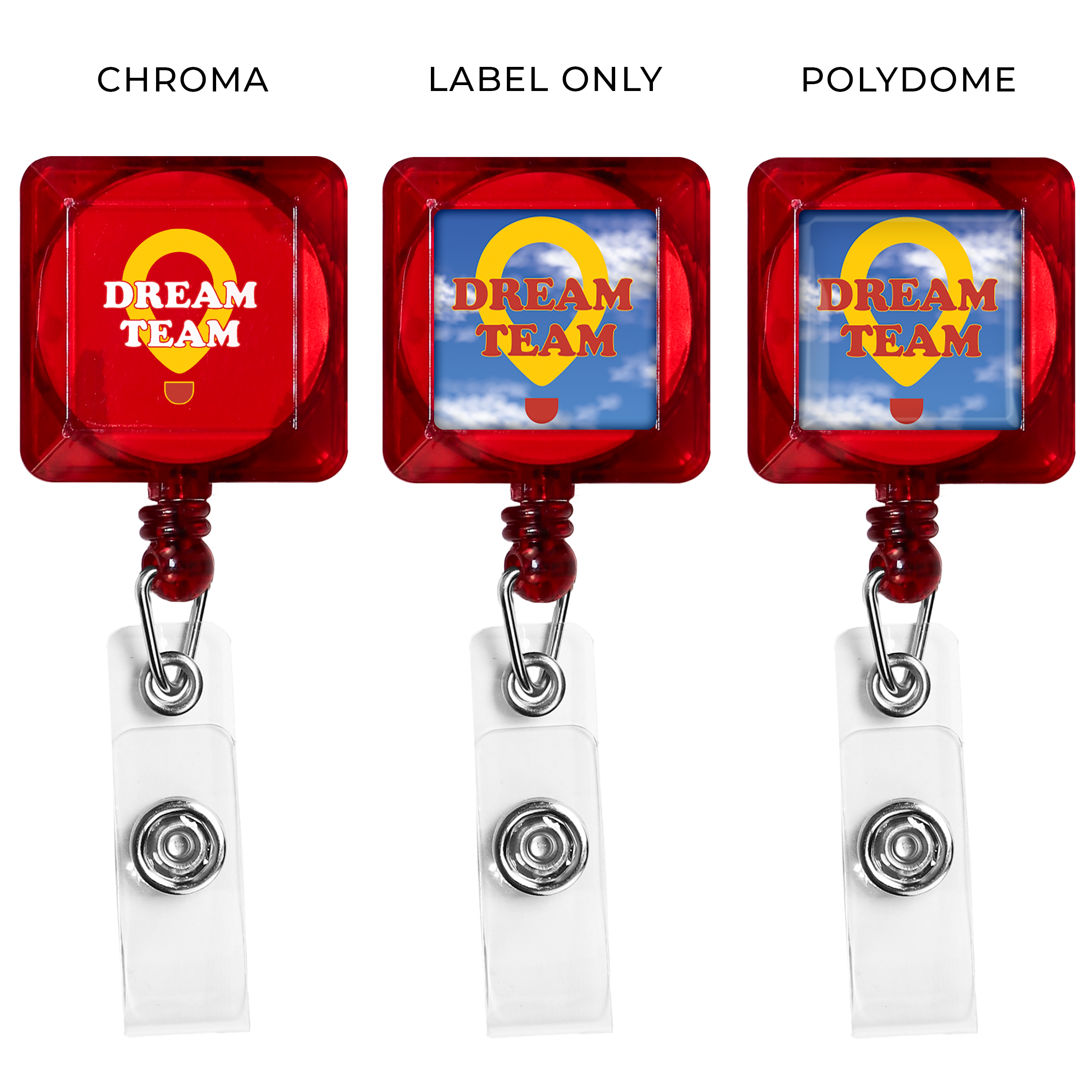 TBHS7 | GOOD Translucent Square Badge Reel