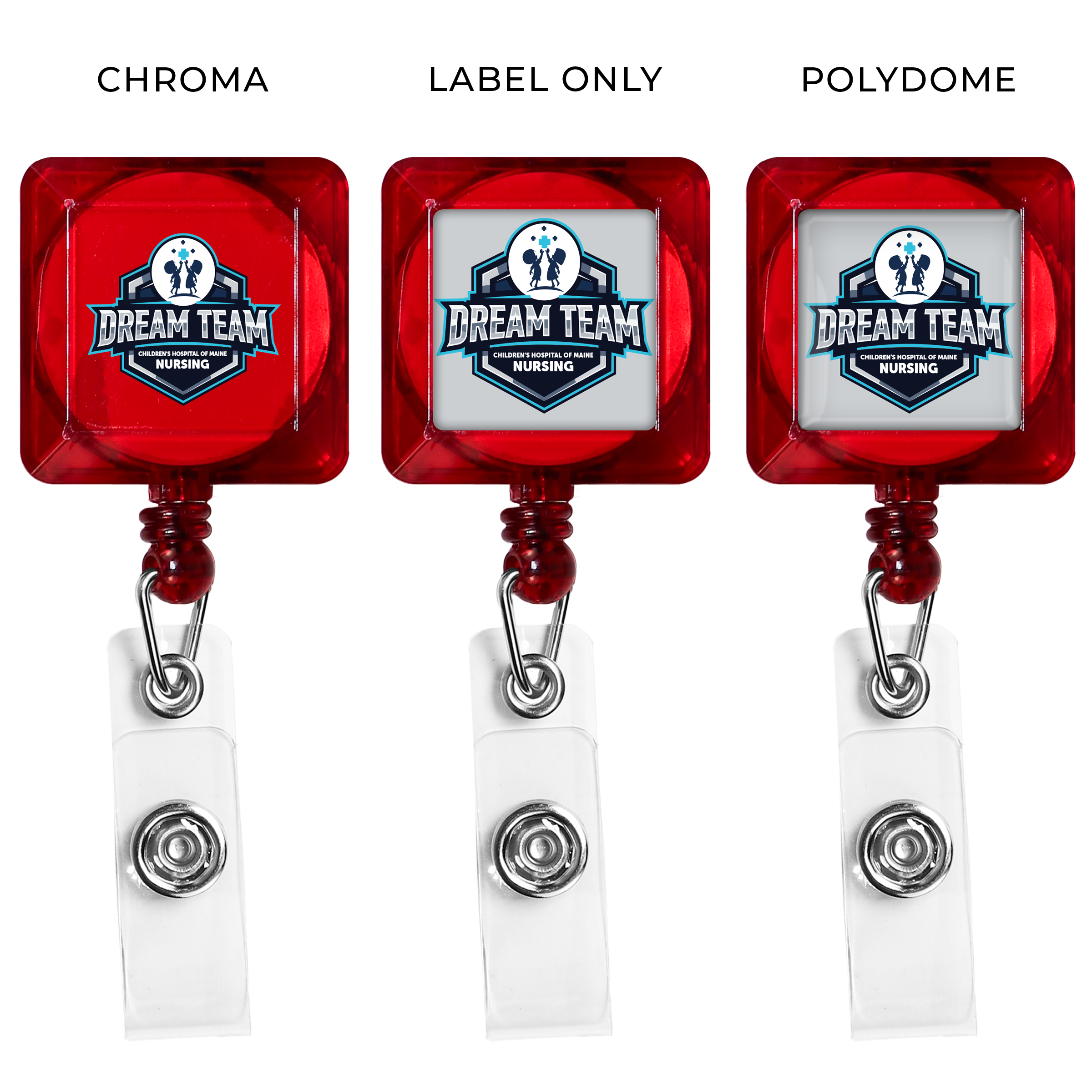 TBHS7 | GOOD Translucent Square Badge Reel