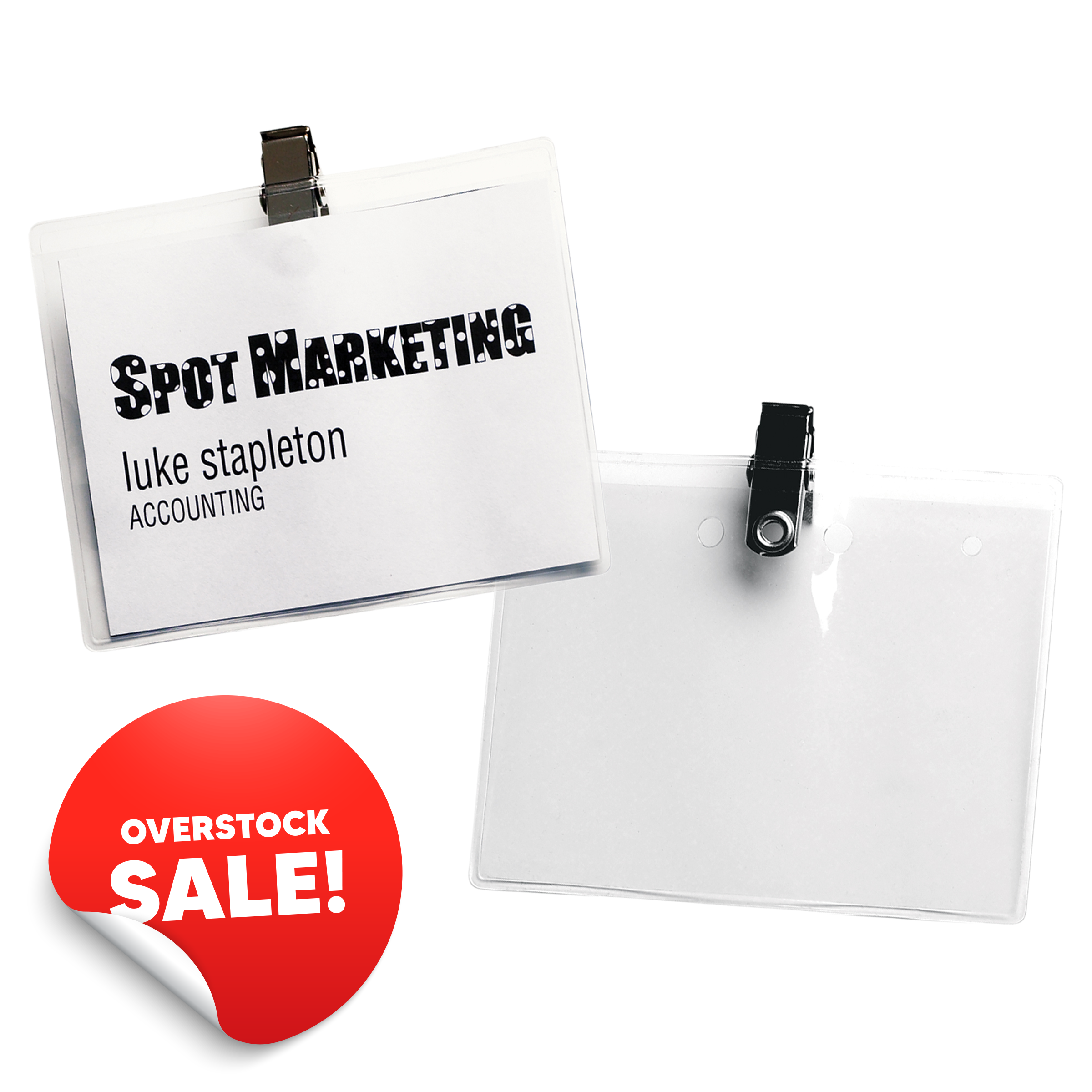 NB2 | Vinyl Name Badge Holder with Bulldog Clip