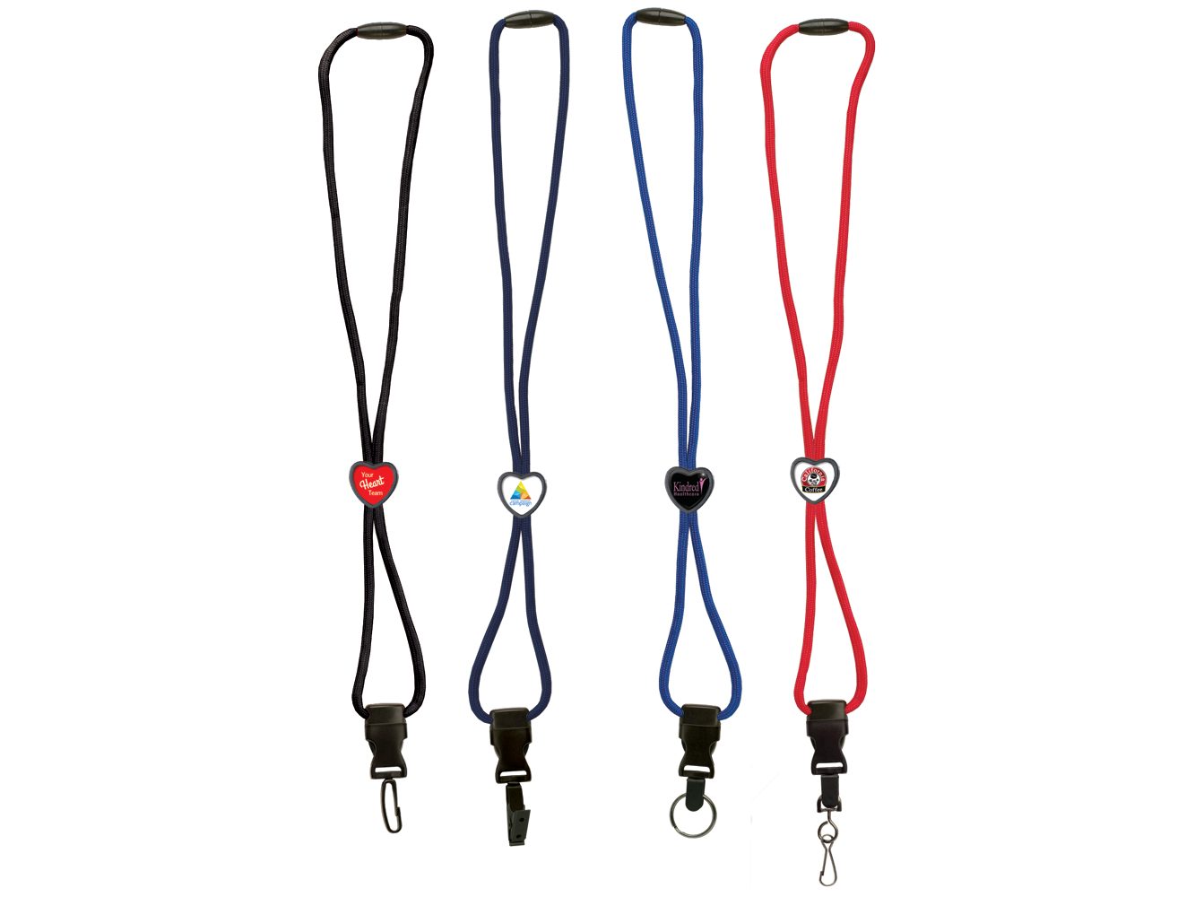 BH085:  Braided Lanyard with Heart Slider