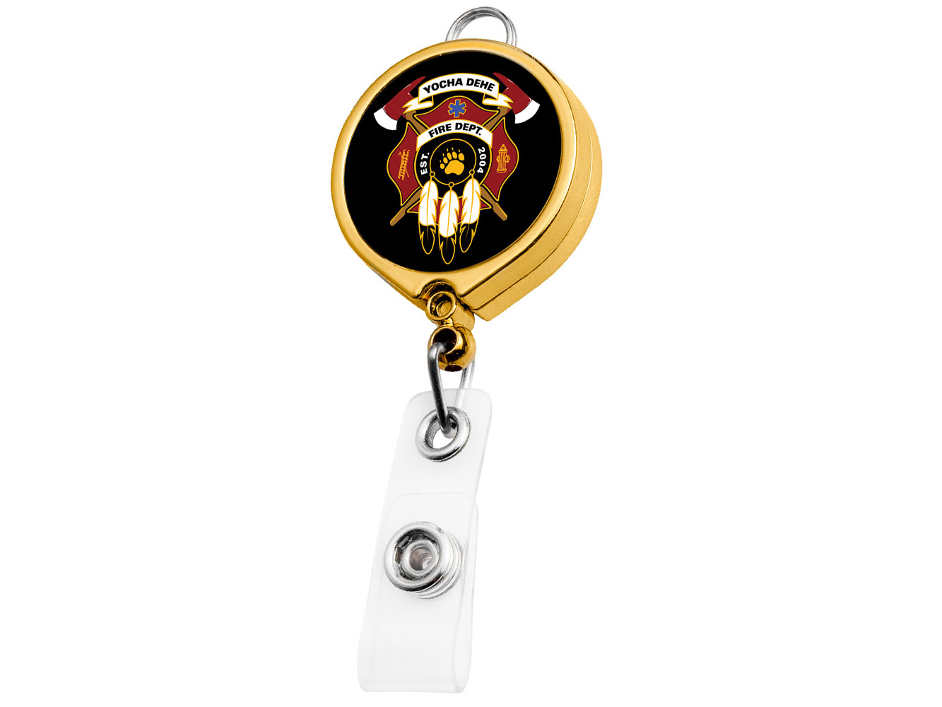 BH30GD:  Gold Large Face Badge Reel