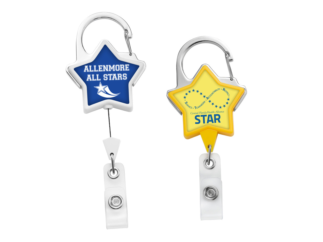 BH41:  JUMBO Star Carabiner Badge Reel