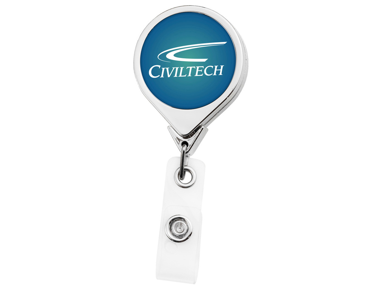 BH44CH:  Chrome JUMBO Round Badge Reel