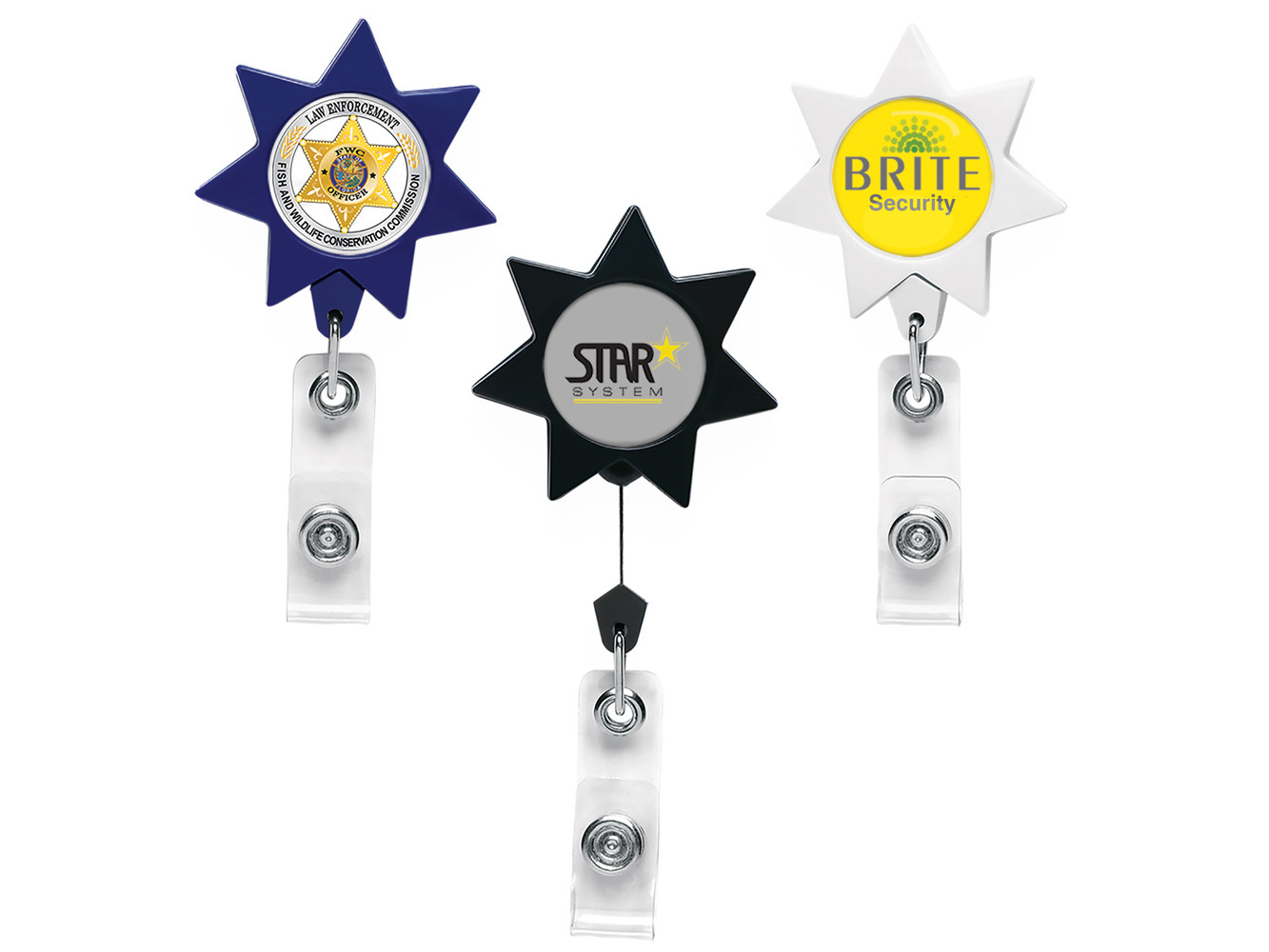 BH911:  Seven Point Star Badge Reel