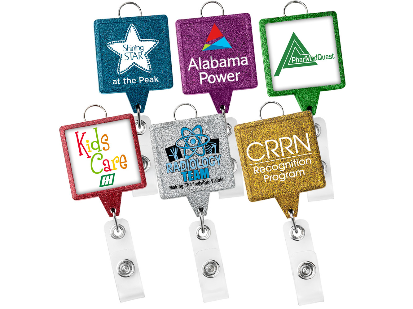 BHL55: JUMBO Square Glitter Badge Reel