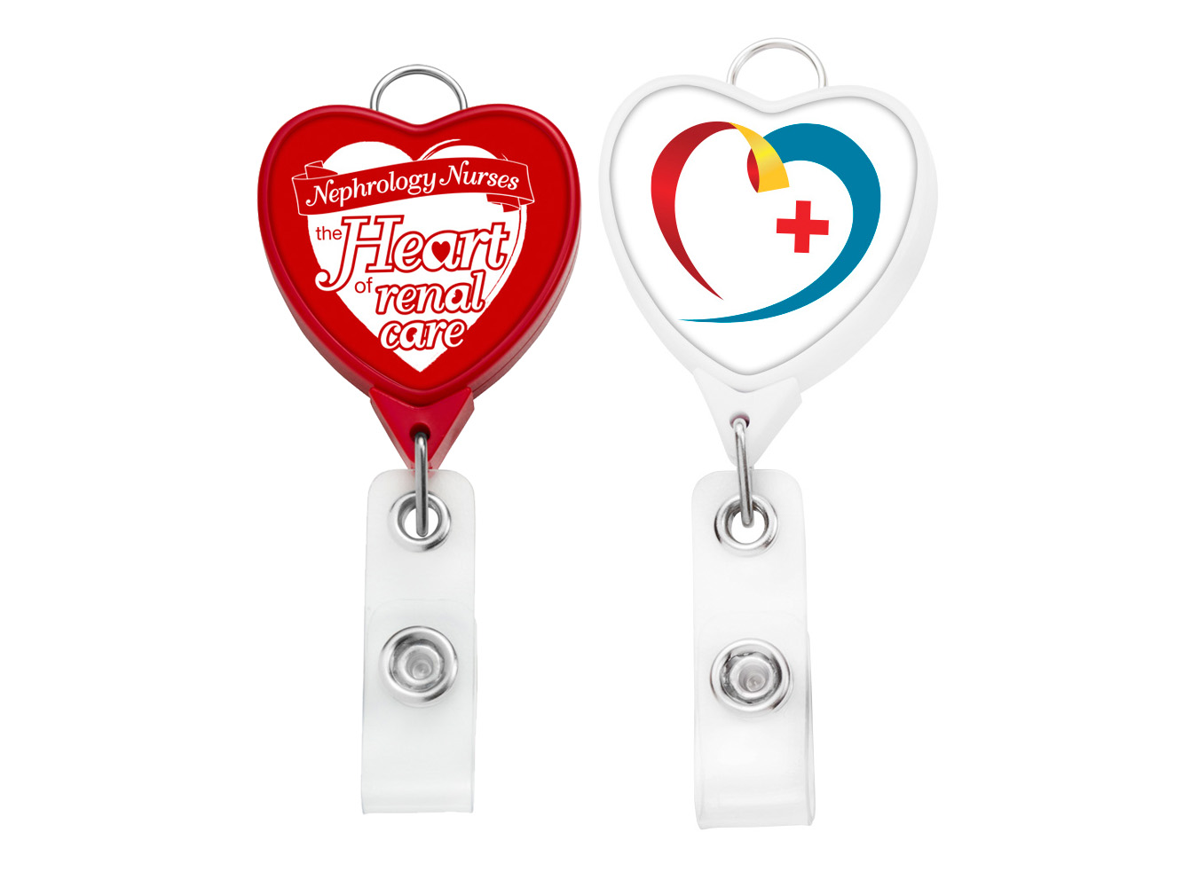 BHR85: JUMBO Heart Badge Reel with Lanyard Attachment