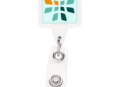 BHS3 Square Badge Reel - White