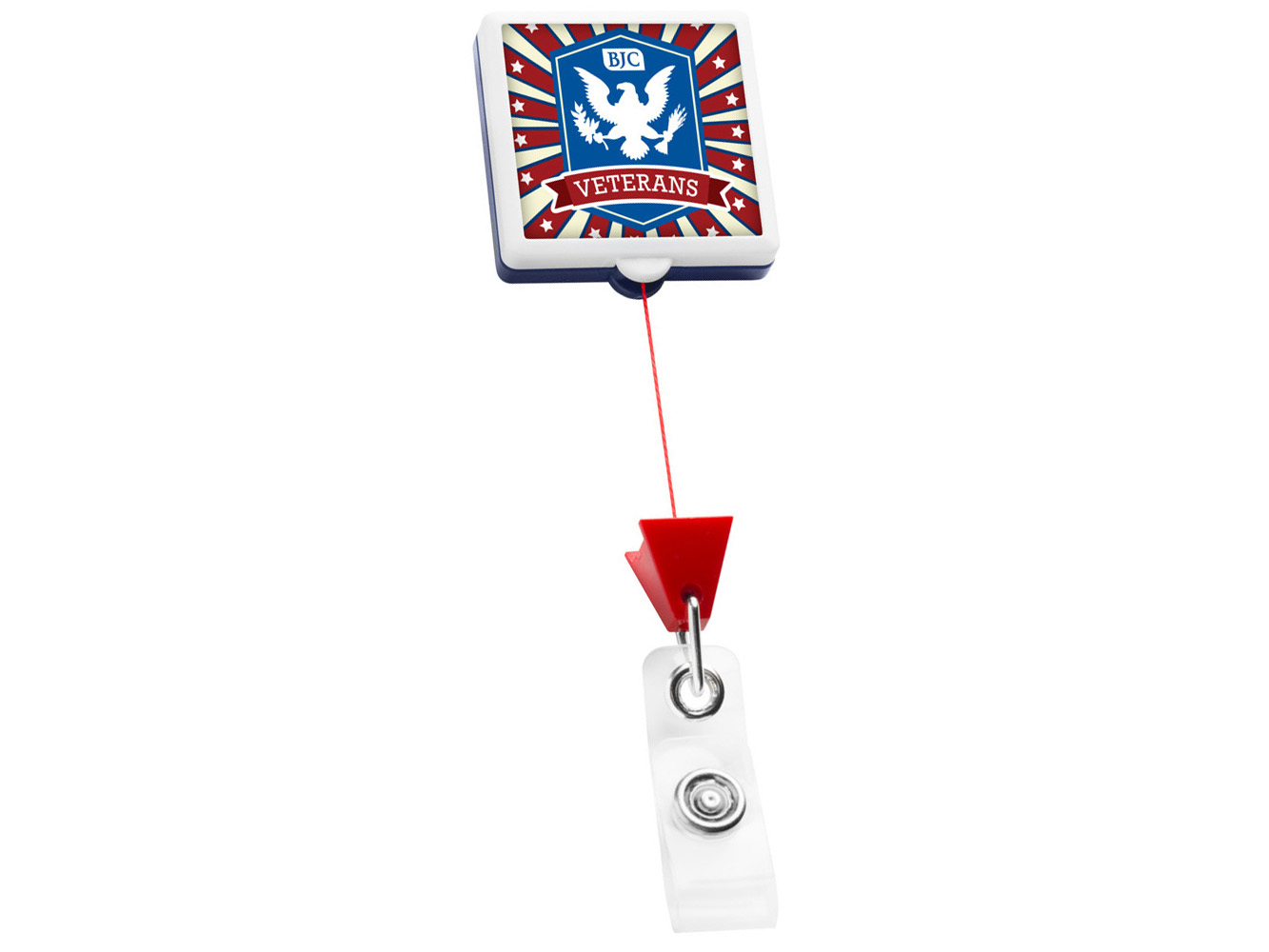 BHU55:  Patriot JUMBO Square Badge Reel