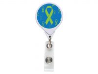 RF003:  Green Ribbon JUMBO Theme Badge Reel