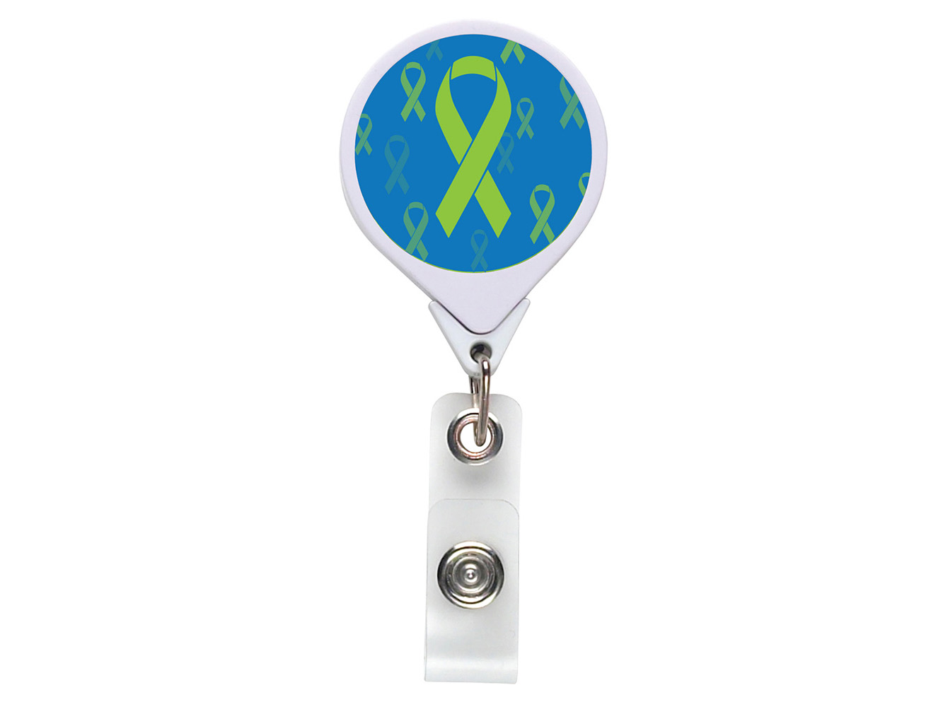 RF003:  Green Ribbon JUMBO Theme Badge Reel