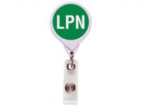 RF017:  LPN-Licensed Practical Nurse (Green 347C) JUMBO Position Badge Reel