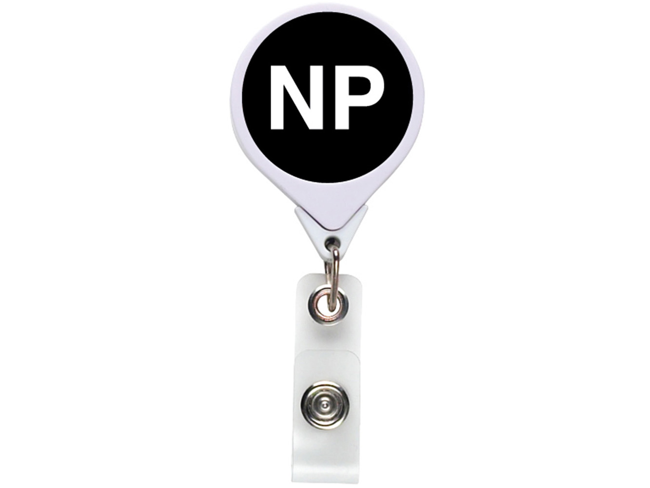 RF023:  NP-Nurse Practitioner (Black) JUMBO Position Badge Reel