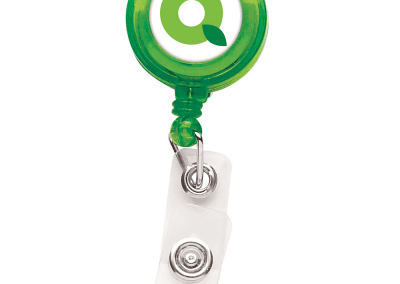 TBH1 Translucent Round Badge Reel -  Green