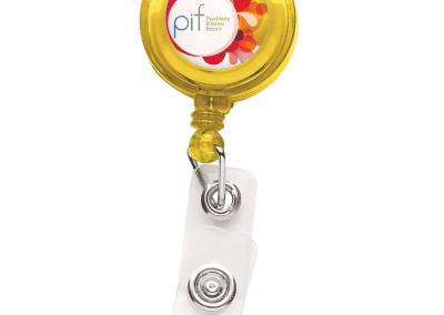 TBH1 Translucent Round Badge Reel -  Yellow