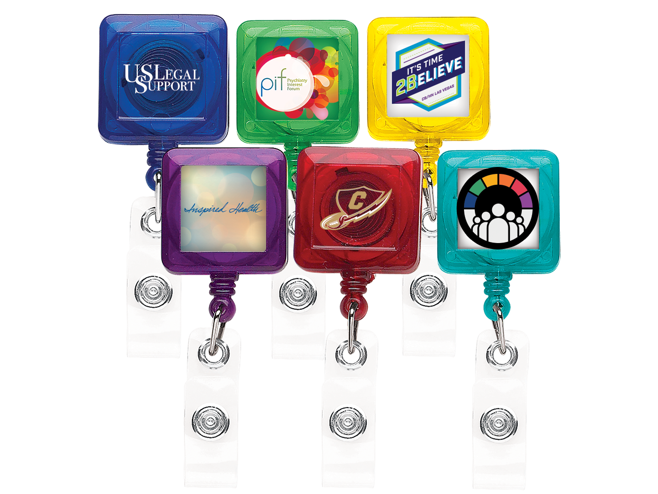 TBHS40: Better Square Badge Reel (translucent colors)