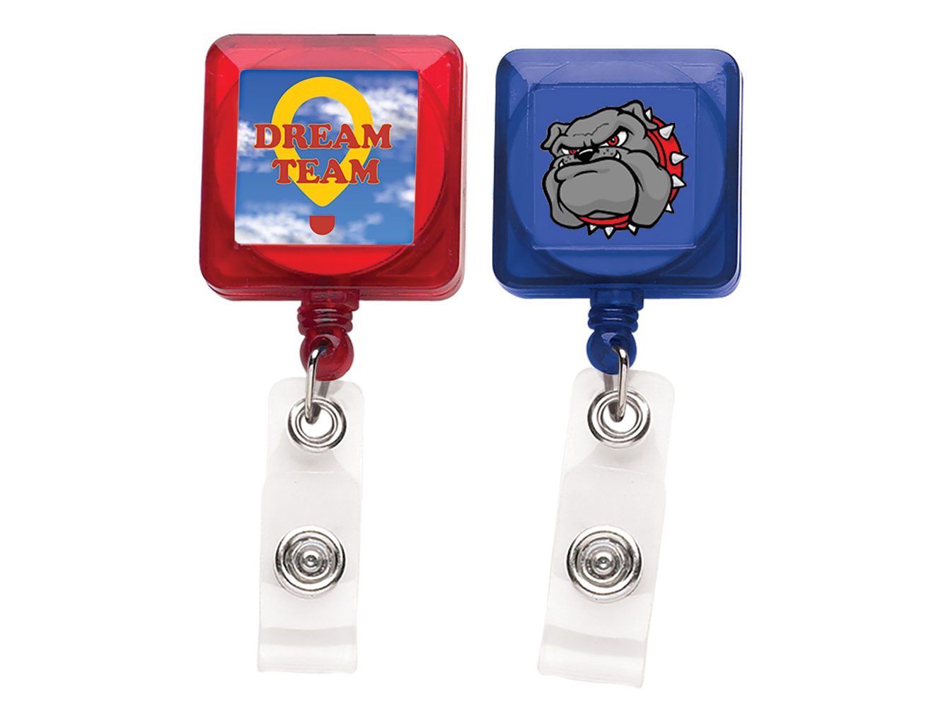 TBHS7: Translucent Good Square Badge Reel