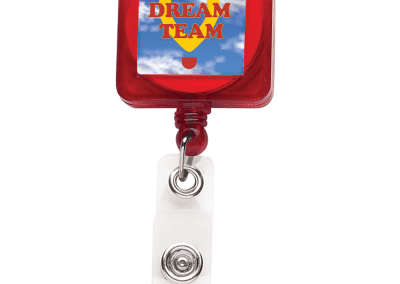TBHS7 Translucent Square Badge Reel -  Red