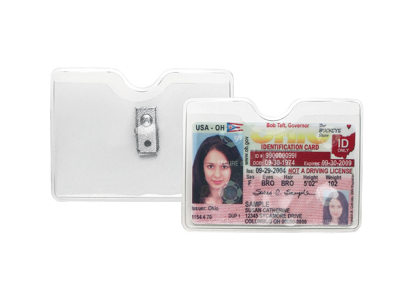 BH1810: Clear Top Horizontal Card Holder with Clip