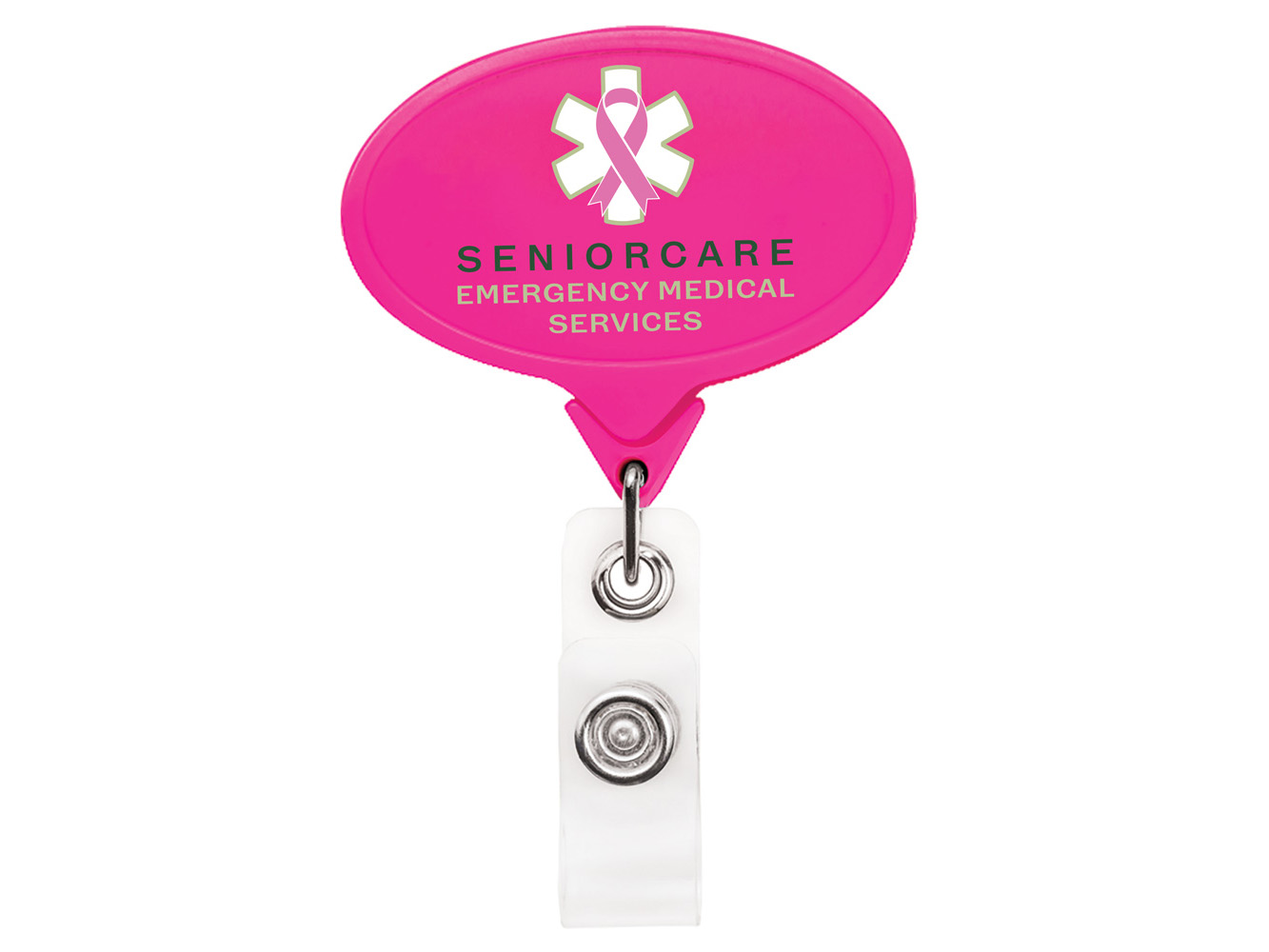 BH66HP: Hot Pink JUMBO Oval Badge Reel