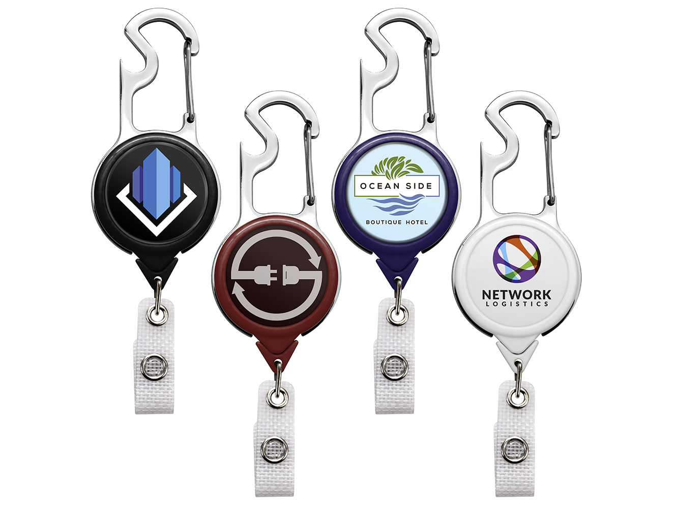 BH67: Carabiner Bottle Opener Badge Reel