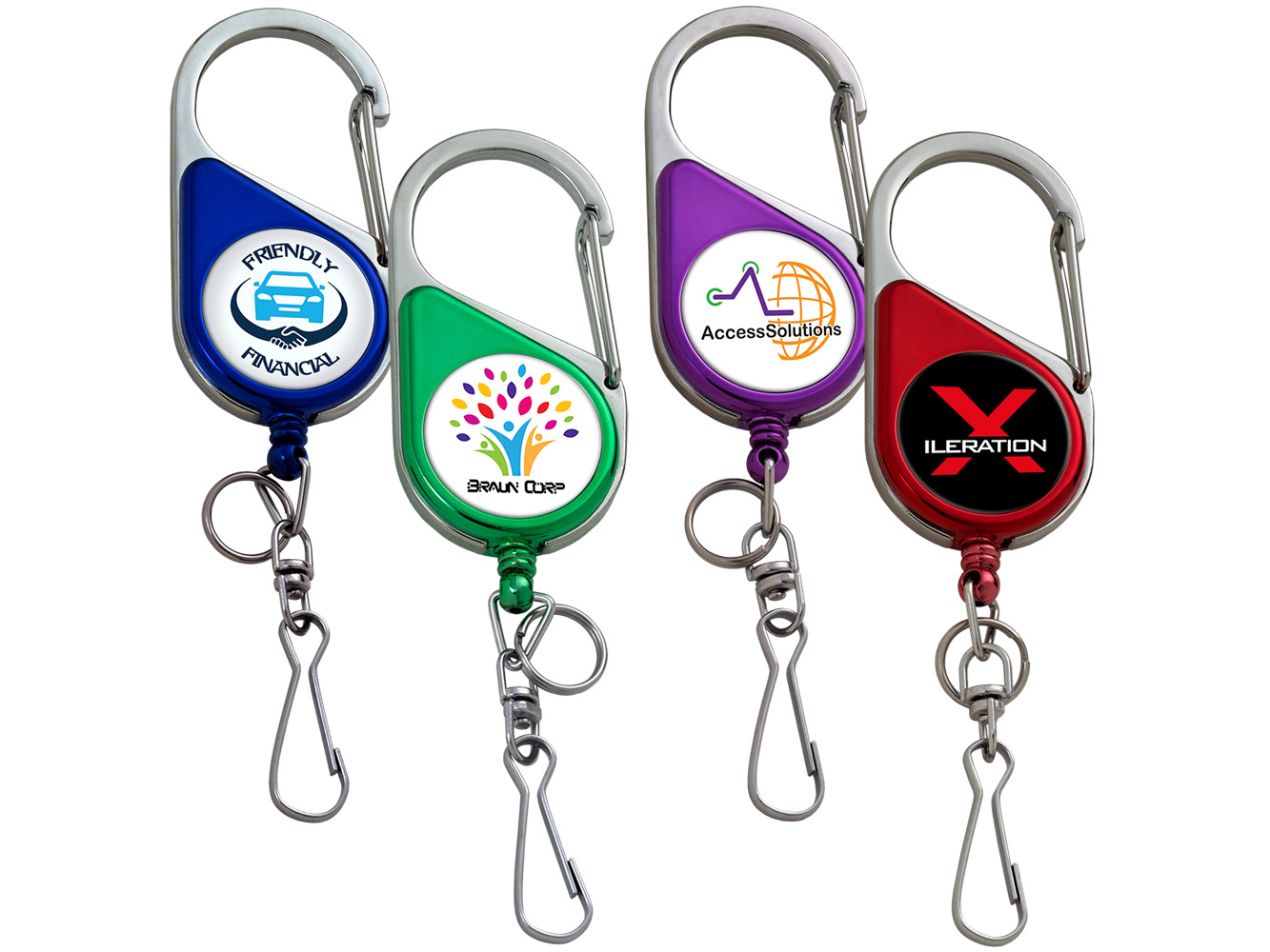 BH69CHCL: Color Chrome Heavy Duty Carabiner Badge Reel