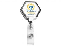 BH39CH:  Chrome JUMBO Hexagon Badge Reel