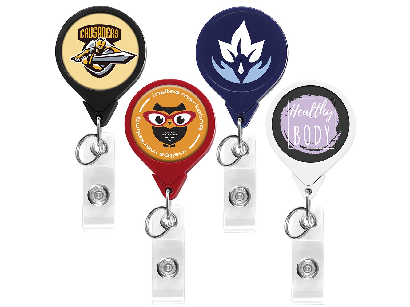 BHK44: Round Dual Back Badge Reel