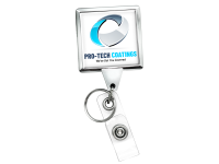 BH55CHSO:  Heavy Duty Chrome JUMBO Square Badge Reel with Split Ring