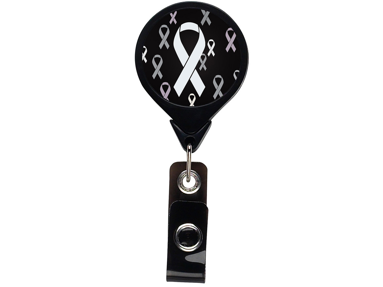 RF004:  Black Ribbon JUMBO Theme Badge Reel
