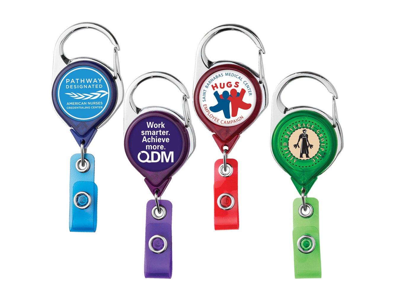 TBH68: Translucent Carabiner Badge Reel with Belt Clip