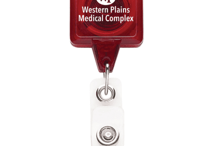 TBHS3 Translucent Square badge Reels -  Red